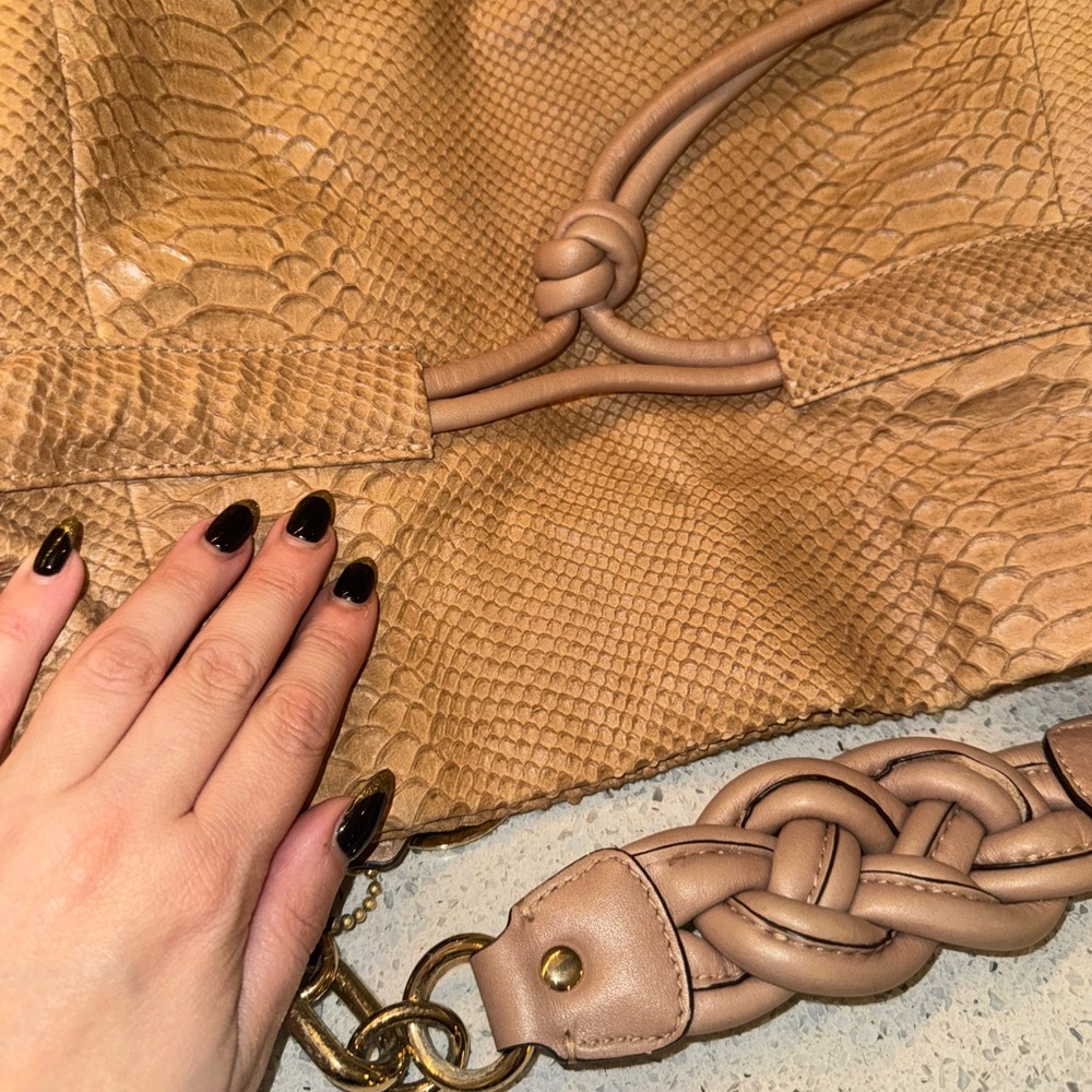 Coach Genuine Python Tan Shoulder Bag - Picture 6 of 9